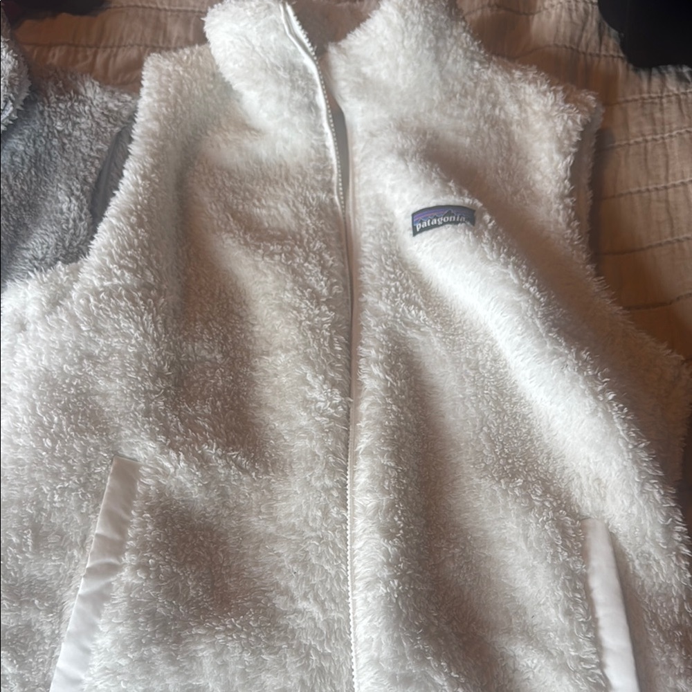 White Fleece Vest with Logo